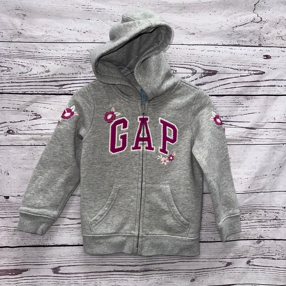 Baby Gap Girls Grey Floral Sweater Size 3 Years